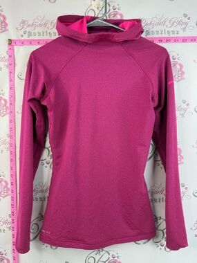 Nike pro hoodie sweater shirt Women's Pink Hooded Long Sleeve Top